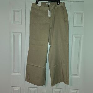 Banana Republic Khaki Wide-Leg Trousers